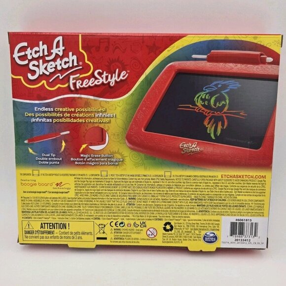 Etch A Sketch Freestyle Drawing Tablet with 2-in-1 Stylus Pen and Paintbrush Red - Picture 2 of 7